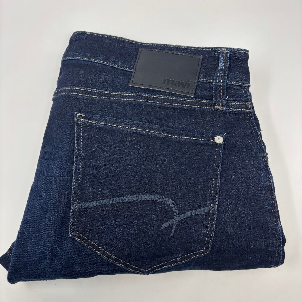Mavi Mens 36x32 Marcus Slim Straight Leg Blue Dark Wash 5 Pocket Design Jeans